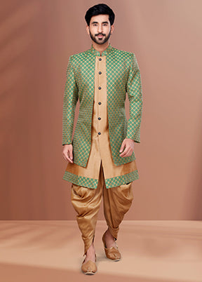 2 Pc Brown Silk Ethnic Wear Set