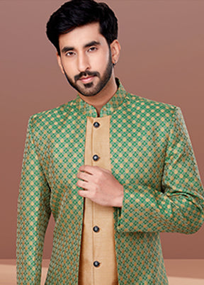 2 Pc Brown Silk Ethnic Wear Set