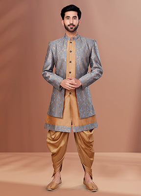 2 Pc Brown Silk Ethnic Wear Set