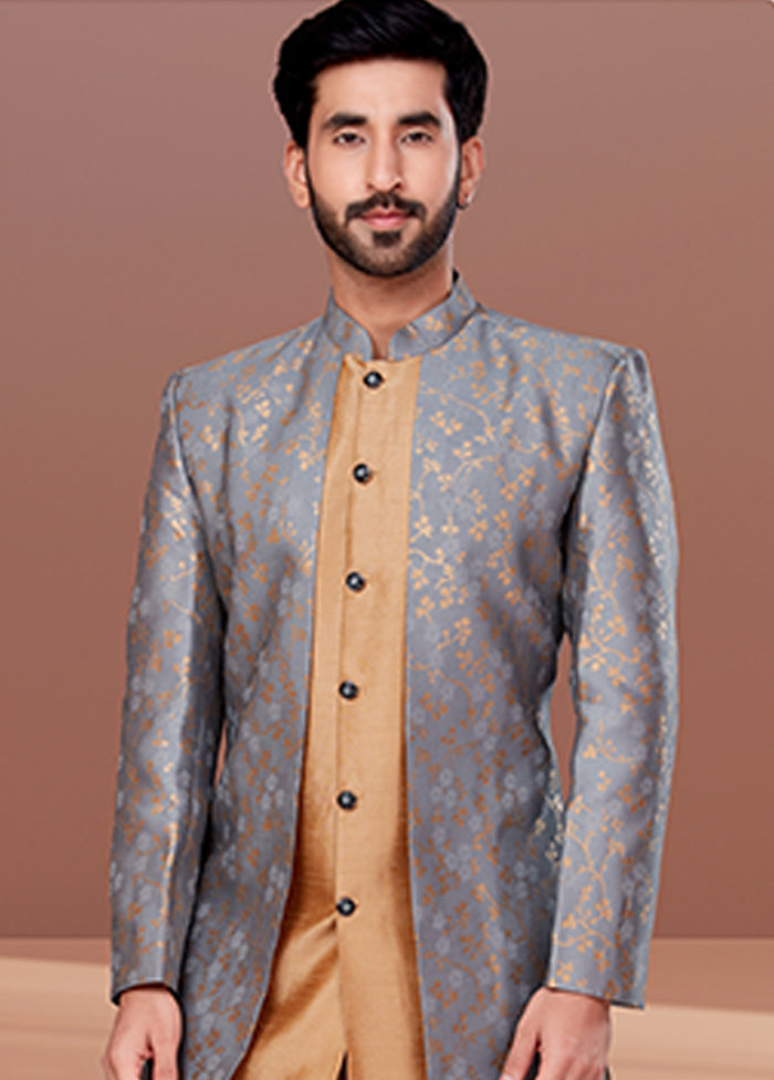 2 Pc Brown Silk Ethnic Wear Set