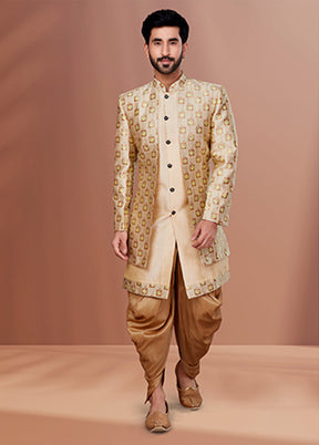 2 Pc Cream Silk Ethnic Wear Set