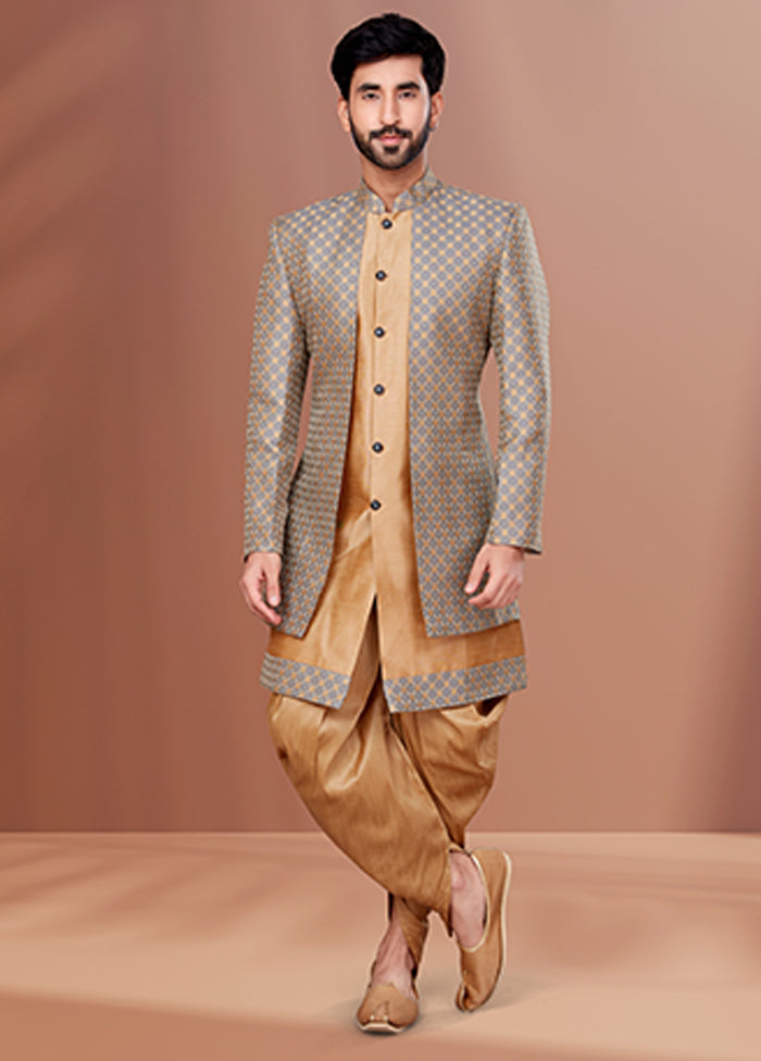 2 Pc Brown Silk Ethnic Wear Set
