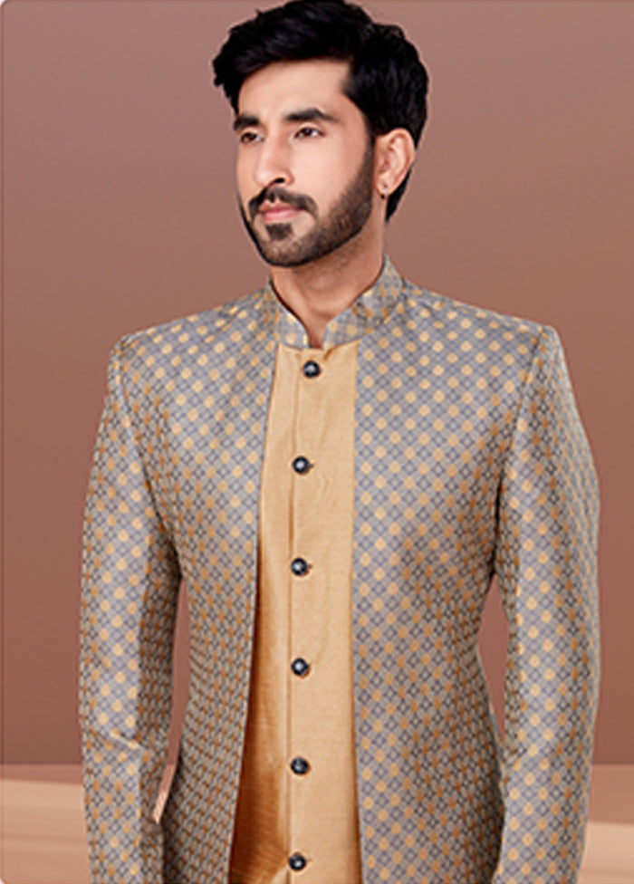2 Pc Brown Silk Ethnic Wear Set