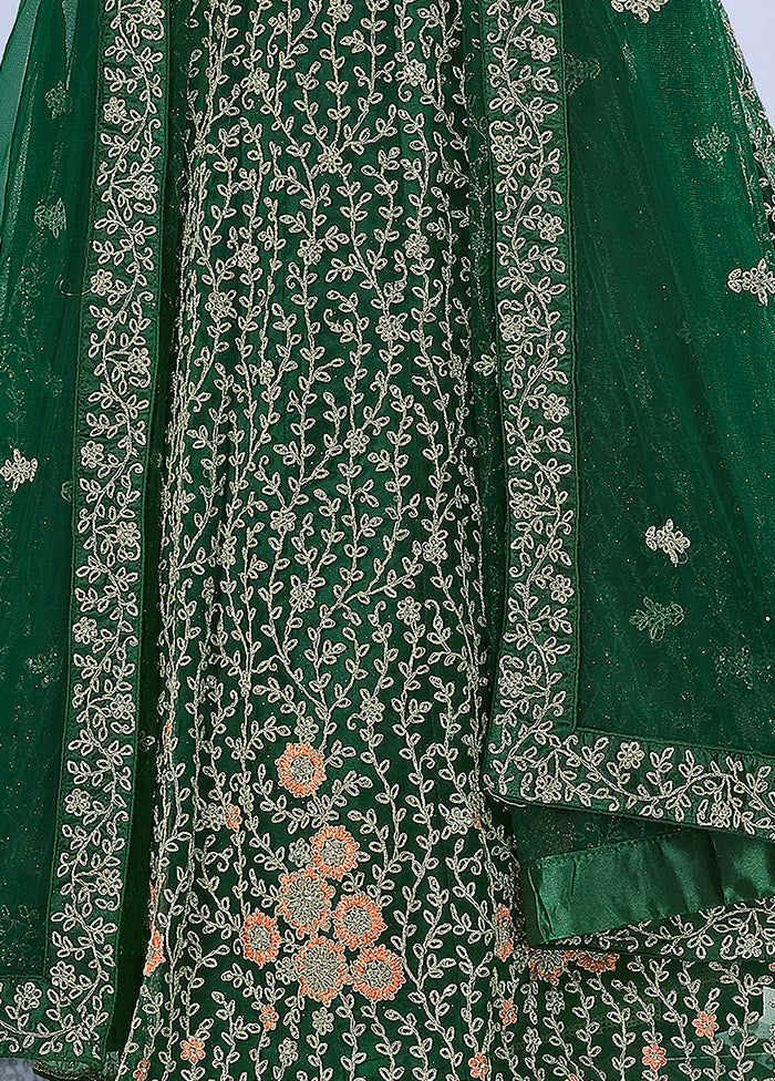 2 Pc Green Readymade Net Gown - Indian Silk House Agencies