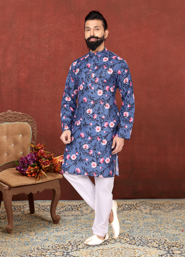 Multicolor Cotton 2 Pc Kurta Pajama Set