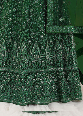 2 Pc Green Readymade Net Gown - Indian Silk House Agencies