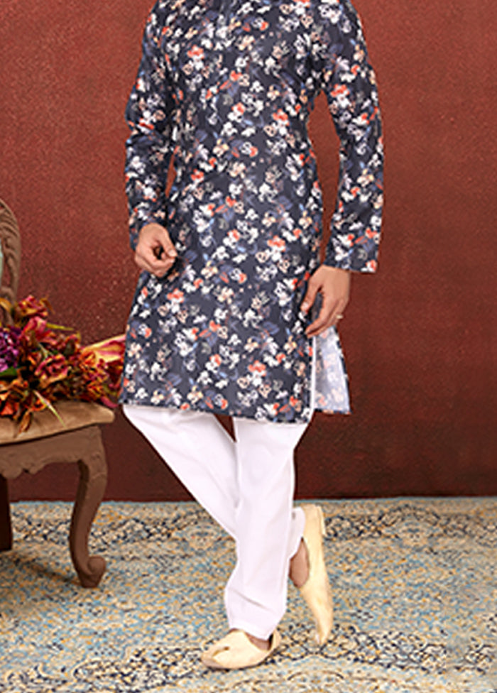 Multicolor Cotton 2 Pc Kurta Pajama Set