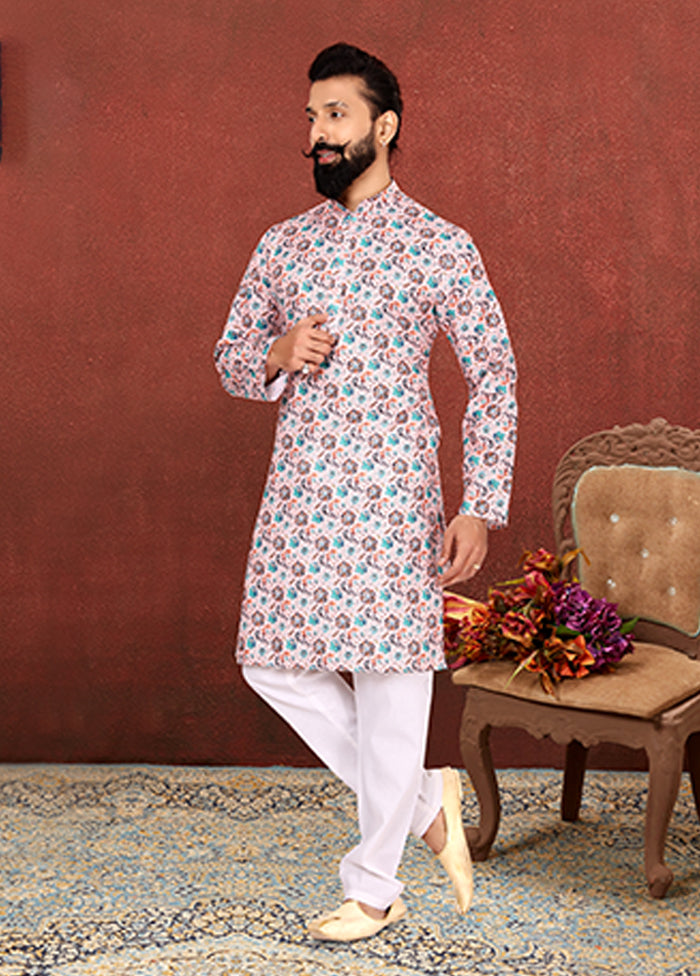 Multicolor Cotton 2 Pc Kurta Pajama Set