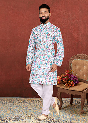 Multicolor Cotton 2 Pc Kurta Pajama Set
