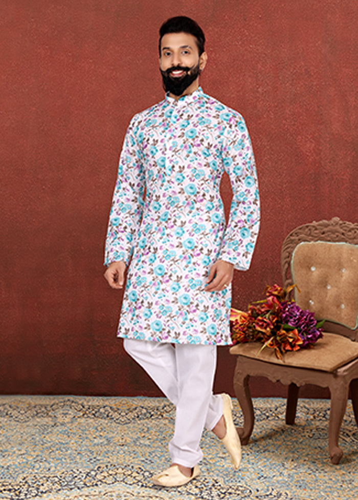 Multicolor Cotton 2 Pc Kurta Pajama Set