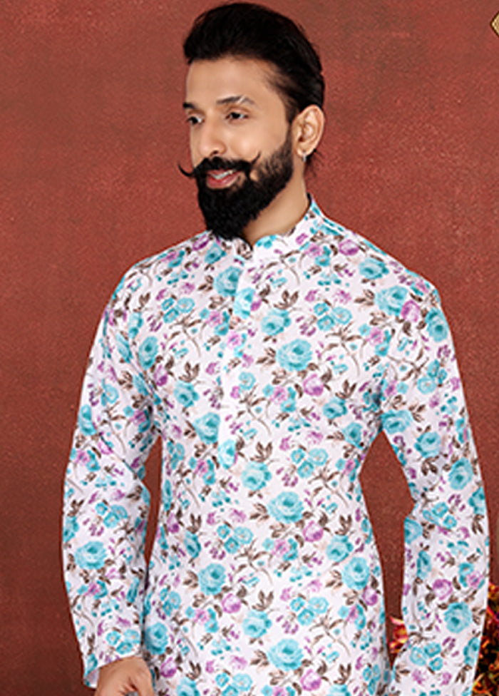 Multicolor Cotton 2 Pc Kurta Pajama Set