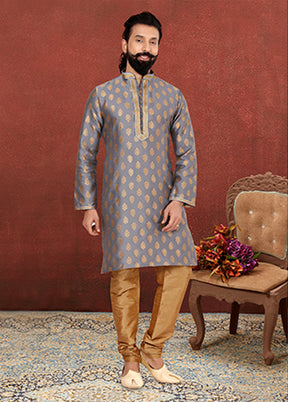 Multicolor Silk 2 Pc Kurta Pajama Set