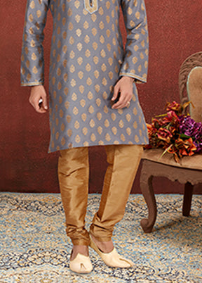 Multicolor Silk 2 Pc Kurta Pajama Set