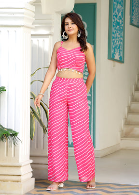 2 Pc Pink Readymade Silk Coord Set