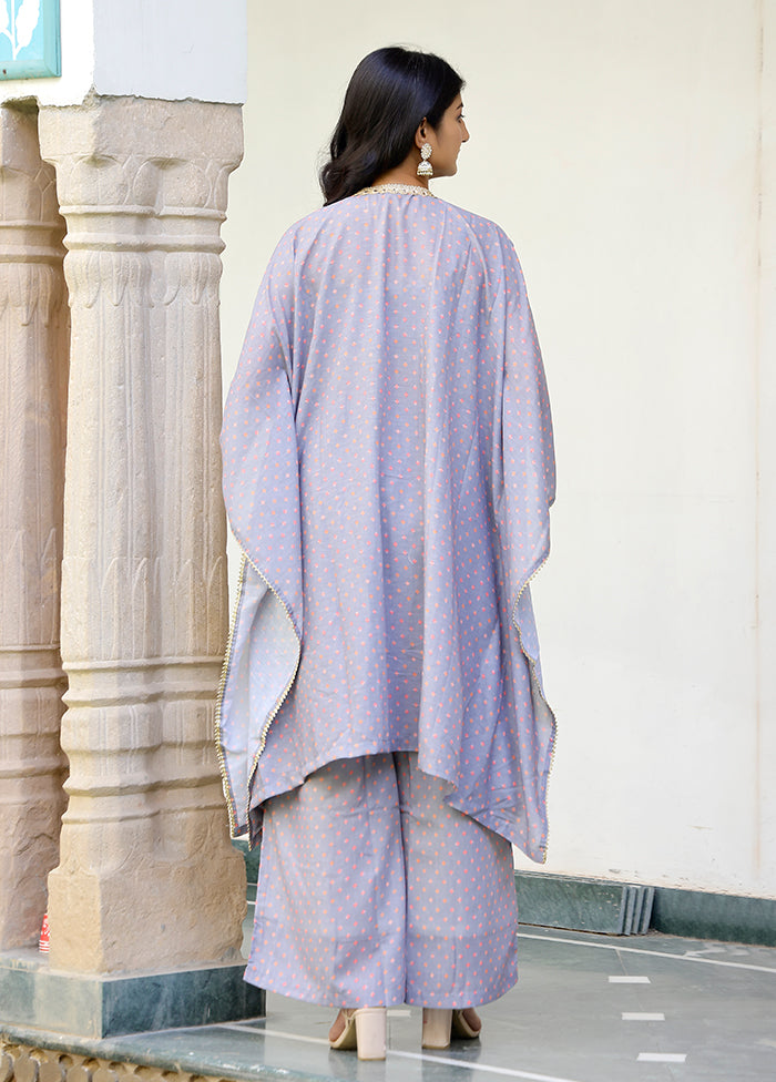 2 Pc Grey Readymade Silk Coord Set