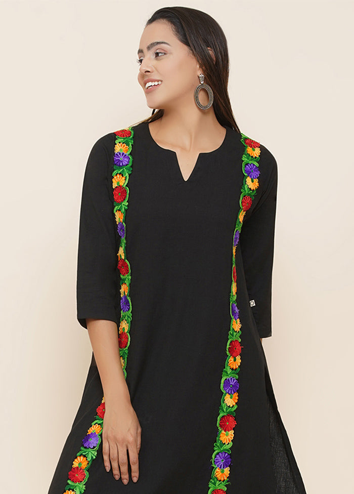 2 Pc Black Embroidered Kurti Set VDFAB169228 - Indian Silk House Agencies