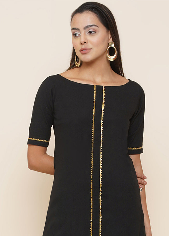 2 Pc Black Embellished Kurti Set VDFAB169233 - Indian Silk House Agencies