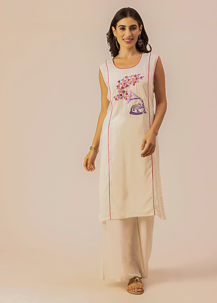 Off White Readymade Rayon Kurti