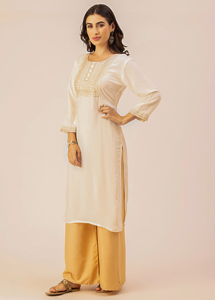 Off White Readymade Rayon Kurti