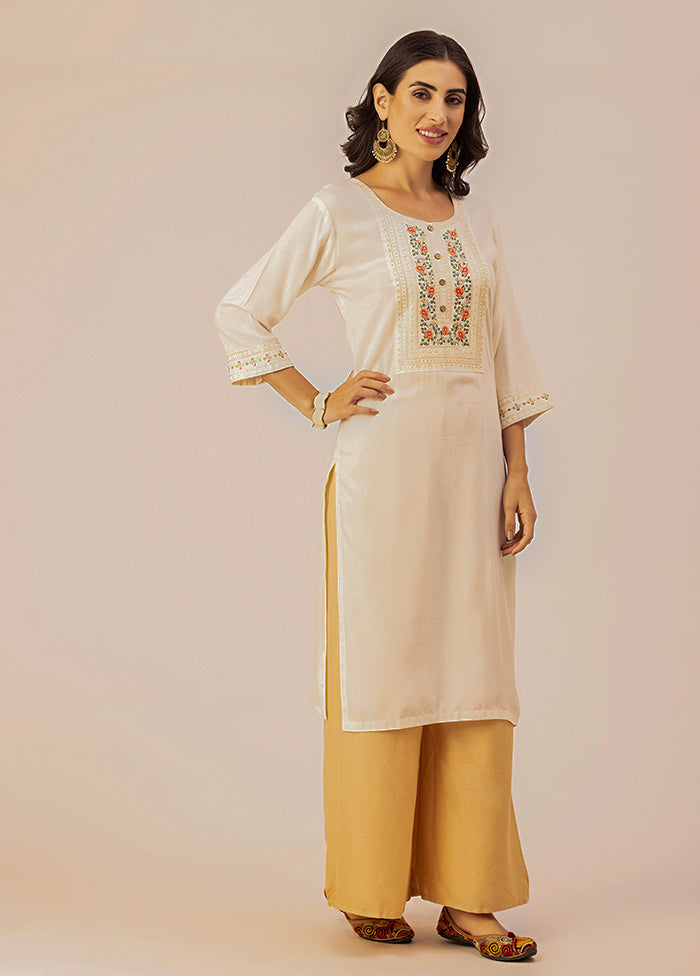 Off White Readymade Rayon Kurti