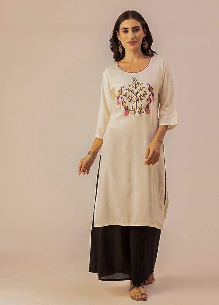 Off White Readymade Rayon Kurti