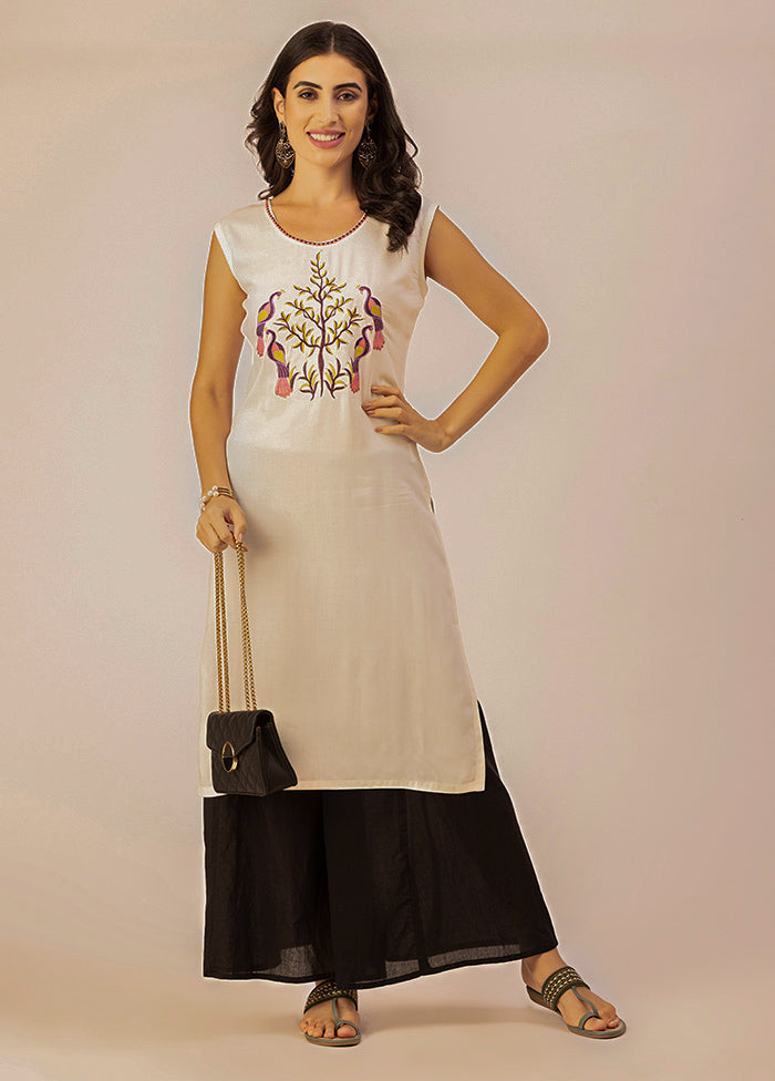 Off White Readymade Rayon Kurti