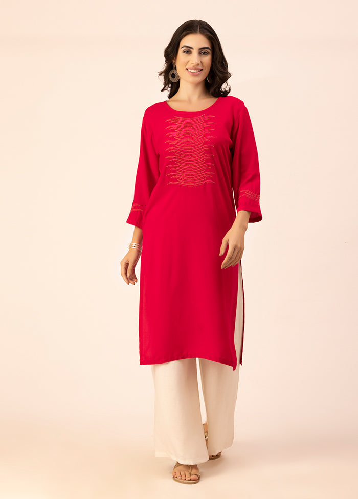 Magenta Readymade Rayon Kurti