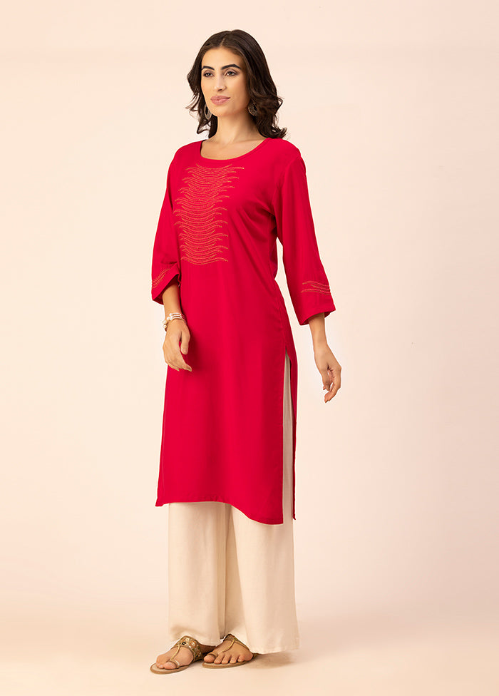 Magenta Readymade Rayon Kurti