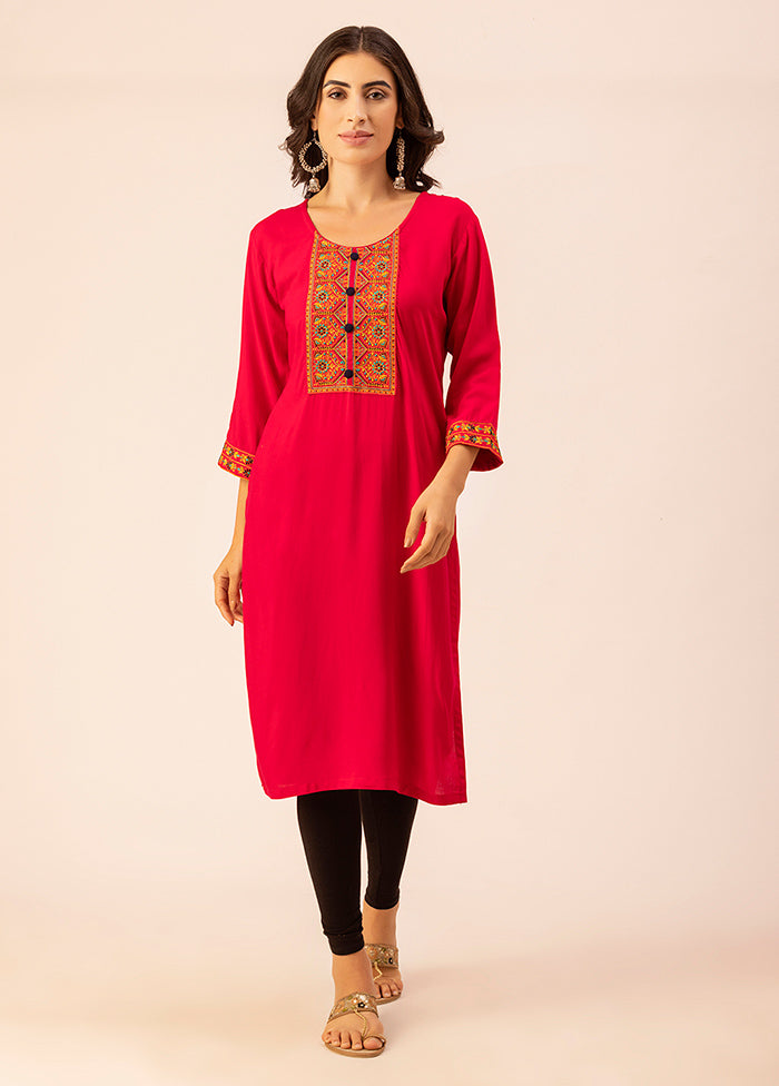 Magenta Readymade Rayon Kurti