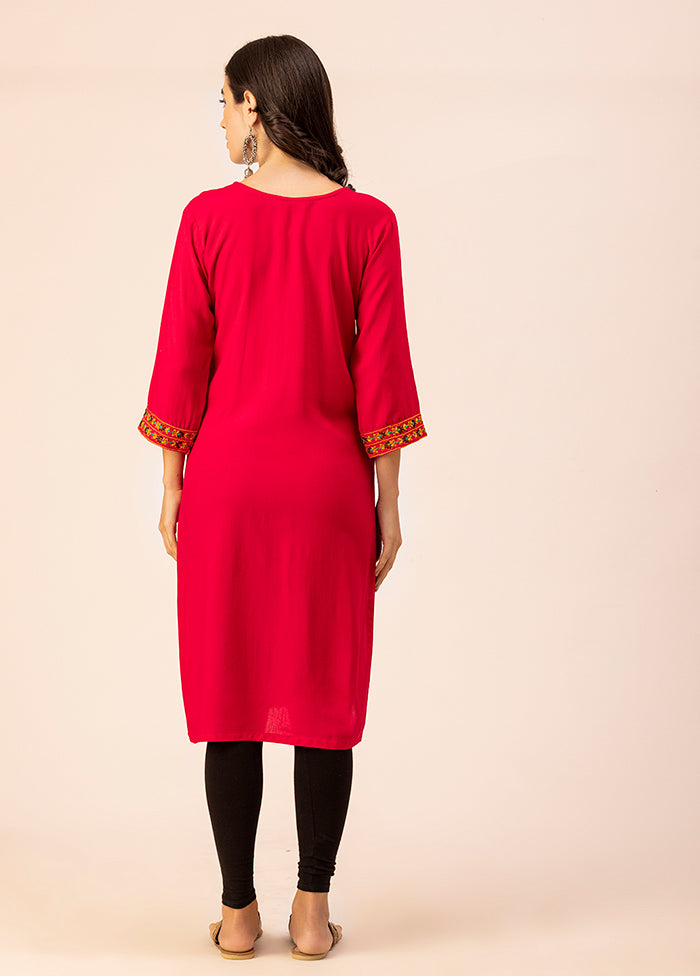 Magenta Readymade Rayon Kurti