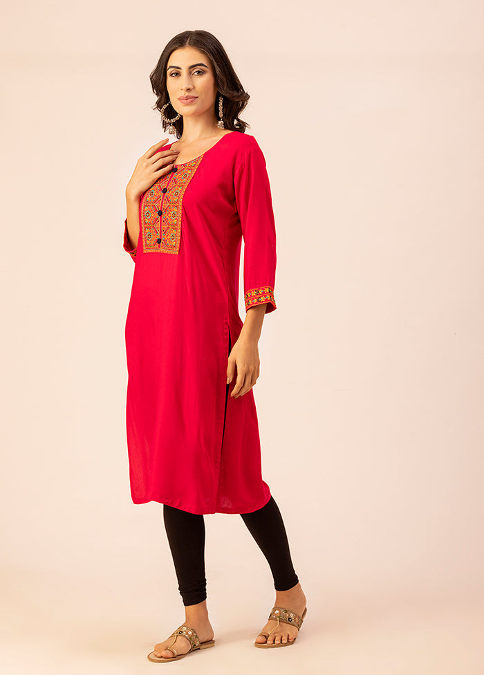 Magenta Readymade Rayon Kurti