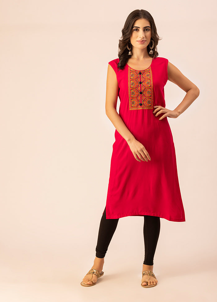 Magenta Readymade Rayon Kurti