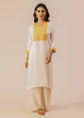 White Readymade Rayon Kurti