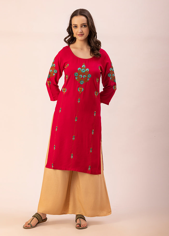 Magenta Readymade Rayon Kurti