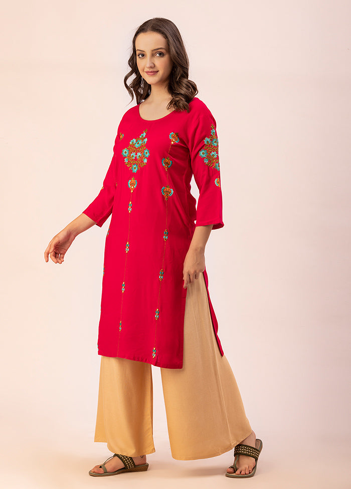 Magenta Readymade Rayon Kurti