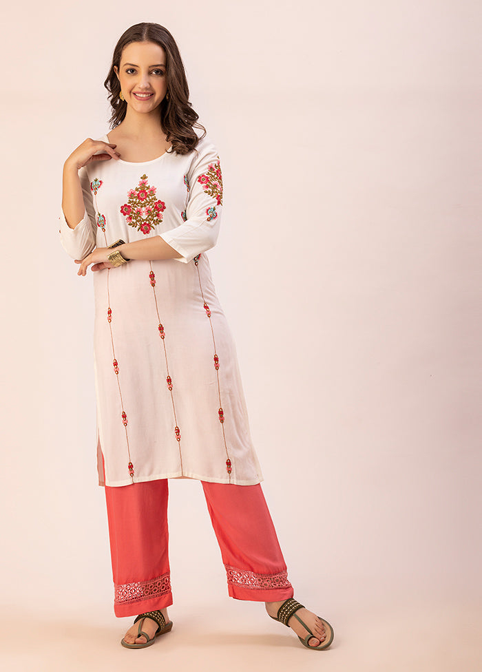 Off White Readymade Rayon Kurti