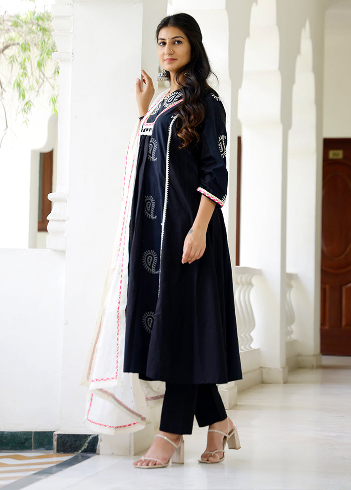 3 Pc Blue Readymade Silk Suit Set