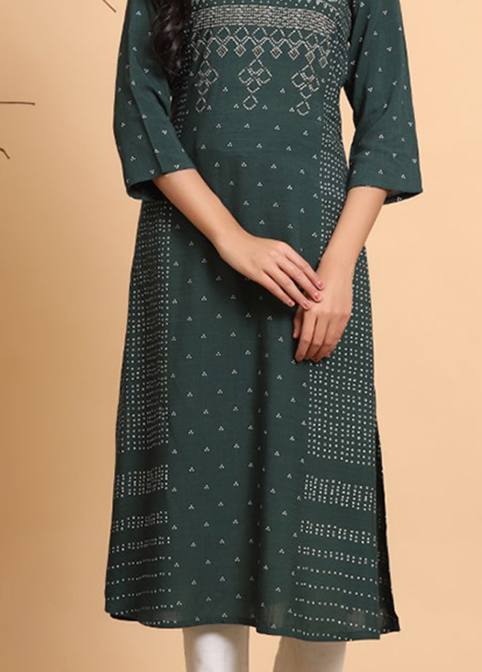 Jade Green Readymade Rayon Kurti