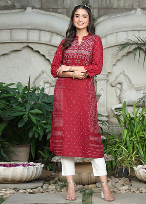 Maroon Readymade Rayon Kurti