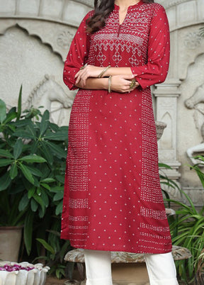 Maroon Readymade Rayon Kurti