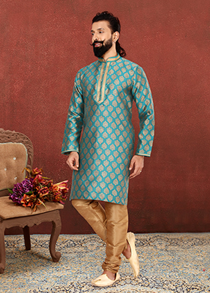 Multicolor Silk 2 Pc Kurta Pajama Set