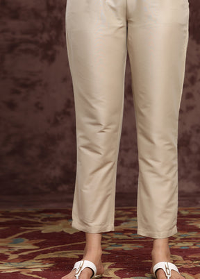 Grey Silk Casual Pant