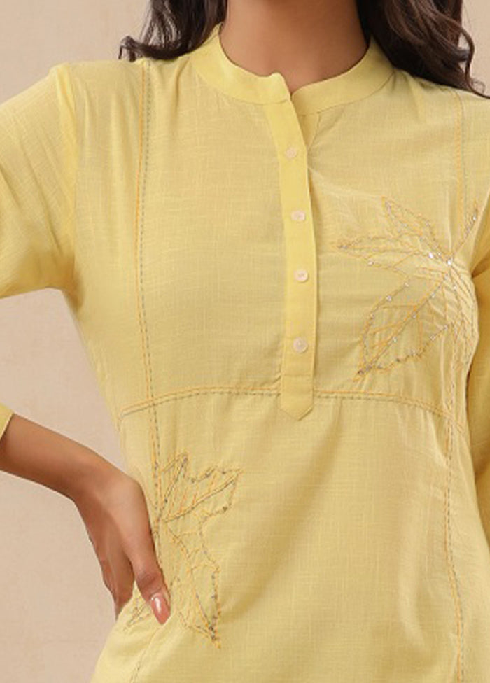 Yellow Readymade Cotton Tunic