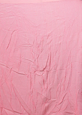 Pink Handloom Pure Georgette Saree With Blouse Piece