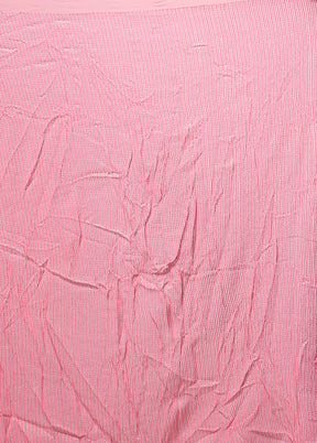 Pink Handloom Pure Georgette Saree With Blouse Piece