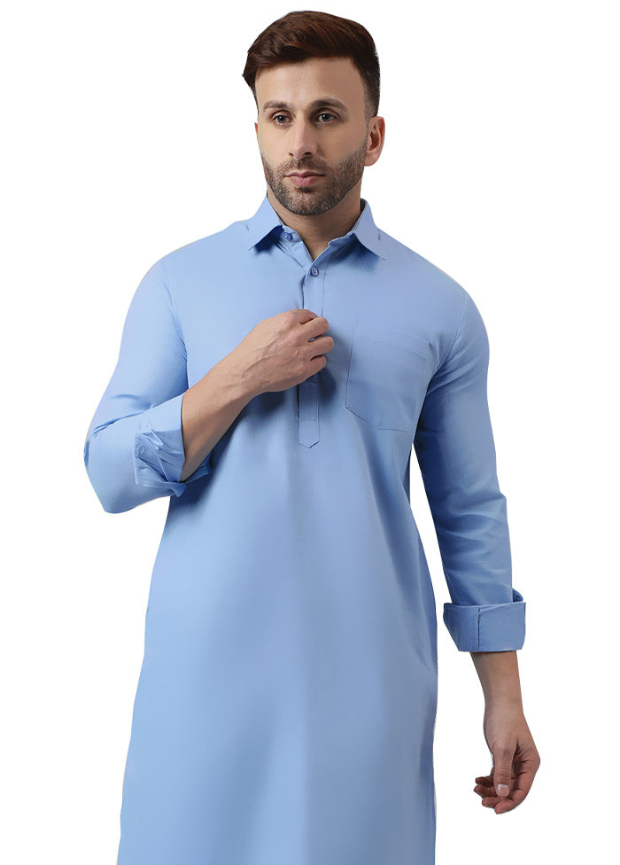 2 Pc Blue Viscose Kurta Pajama Set