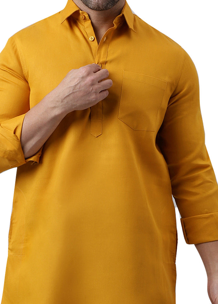 2 Pc Mustard Viscose Kurta Pajama Set