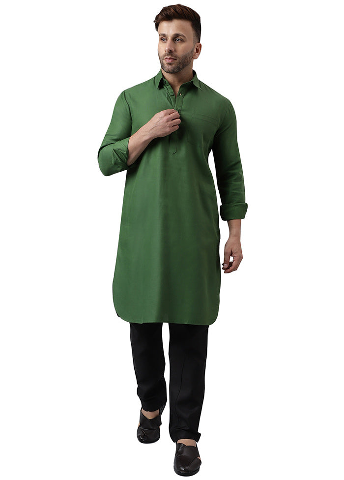 2 Pc Green Viscose Kurta Pajama Set