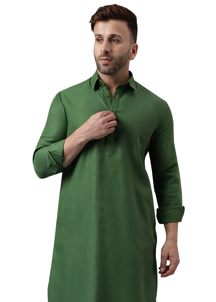 2 Pc Green Viscose Kurta Pajama Set