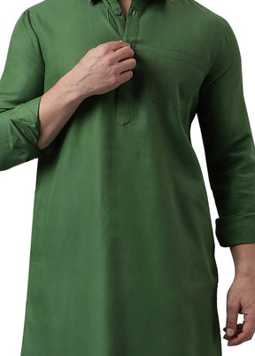 2 Pc Green Viscose Kurta Pajama Set